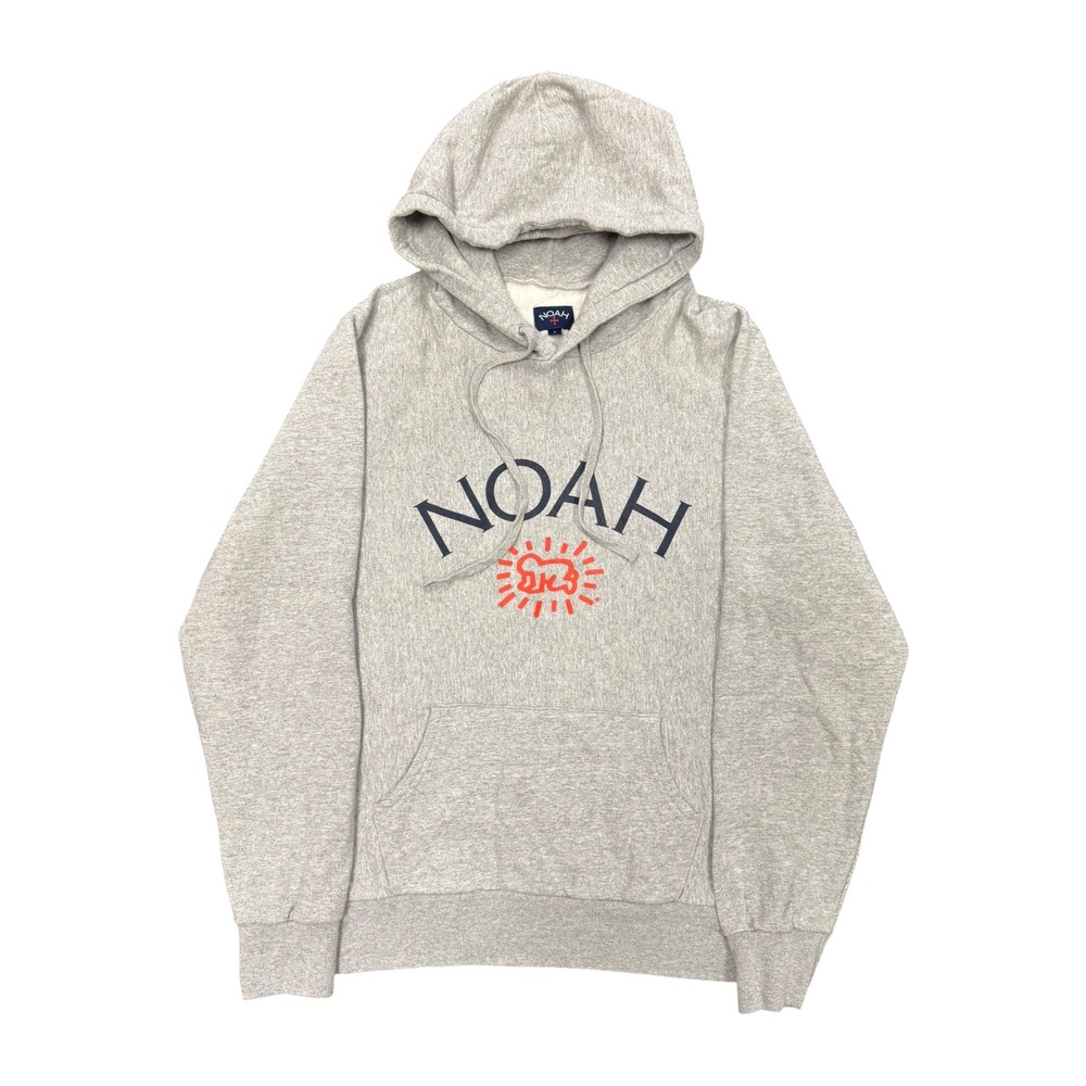 Noah Keith Haring Hoodie Mens Large Grey Excellent Merry Christmas NYC Graphic